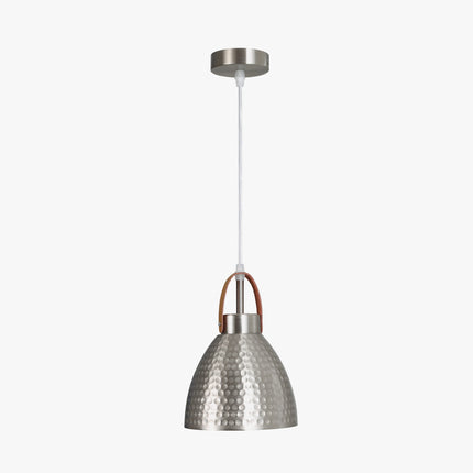 Colgante Omio Cuero Modelo Aura Gris Plata D170xH138mm AC 220-240V, E27