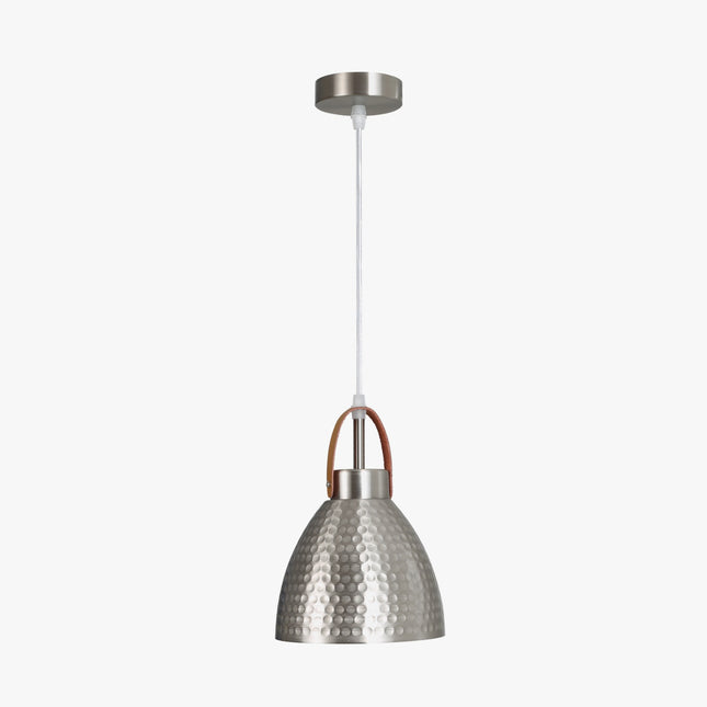Colgante Omio Cuero Modelo Aura Gris Plata D170xH138mm AC 220-240V, E27