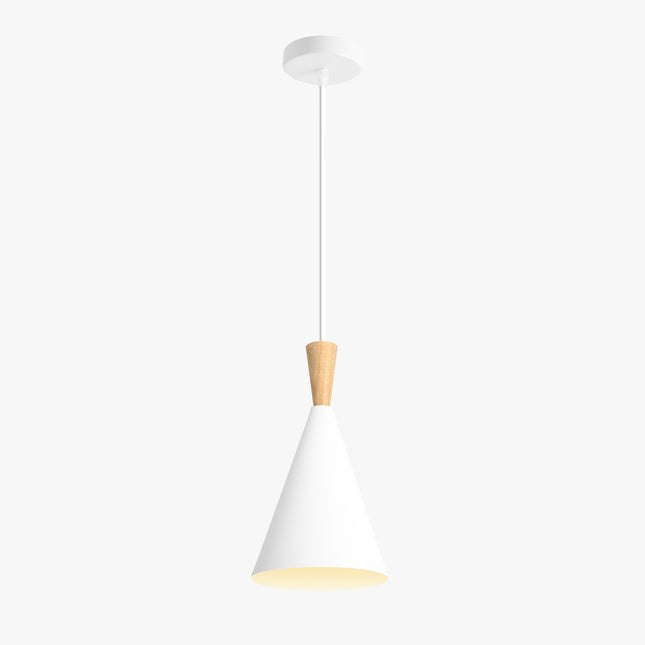 Lampara Omio de Colgar Modelo Cono Blanca D185xH272mm AC 220-240V, E27