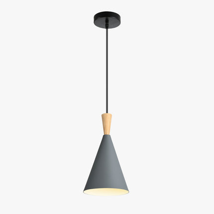 Lampara Omio de Colgar Modelo Cono Gris Luna D185xH272mm AC 220-240V, E27