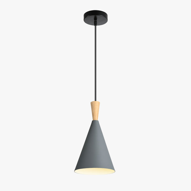 Lampara Omio de Colgar Modelo Cono Gris Luna D185xH272mm AC 220-240V, E27