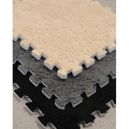 Alfombra Shaggy Piso Goma Eva Peluda 30x30cm Kit X 10 Piezas