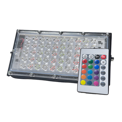 Foco Reflector Led Rgb 50w Lupa Difusor Policarbonato Omio