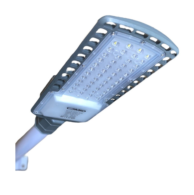 Luz Led Vial Omio 50w Para Iluminación De Calles Y Senderos Gris Oscuro Blanco Frío