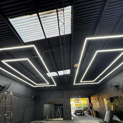 Panel Luz Led Detailing Gym Barberia Techo Pared 4,8x2,4m