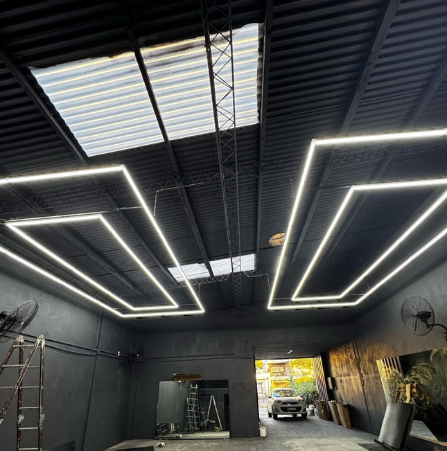 Panel Luz Led Detailing Gym Barberia Techo Pared 4,8x2,4m