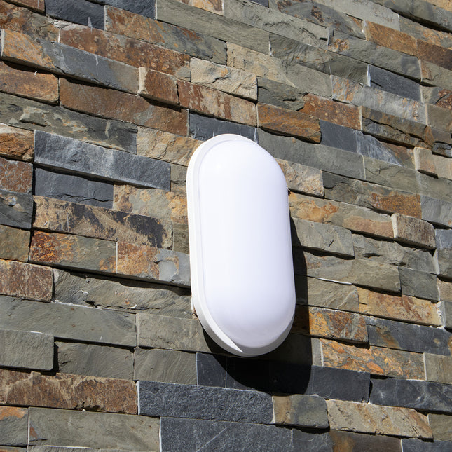 Aplique Tortuga Led Exterior Omio 20w Luz Fría Blanco Ip44 Blanco