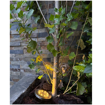 Luminaria Solar Piso Omio Led Cálidos Para Jardín Pack De 4