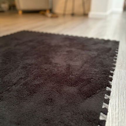 Alfombra Shaggy Piso Goma Eva Peluda 30x30cm Kit X 10 Piezas