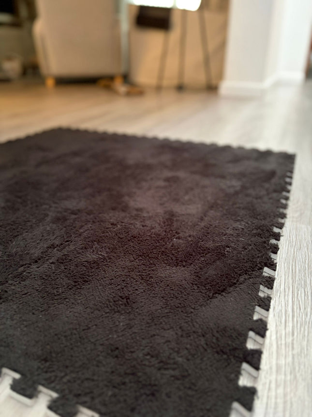 Alfombra Shaggy Piso Goma Eva Peluda 30x30cm Kit X 10 Piezas