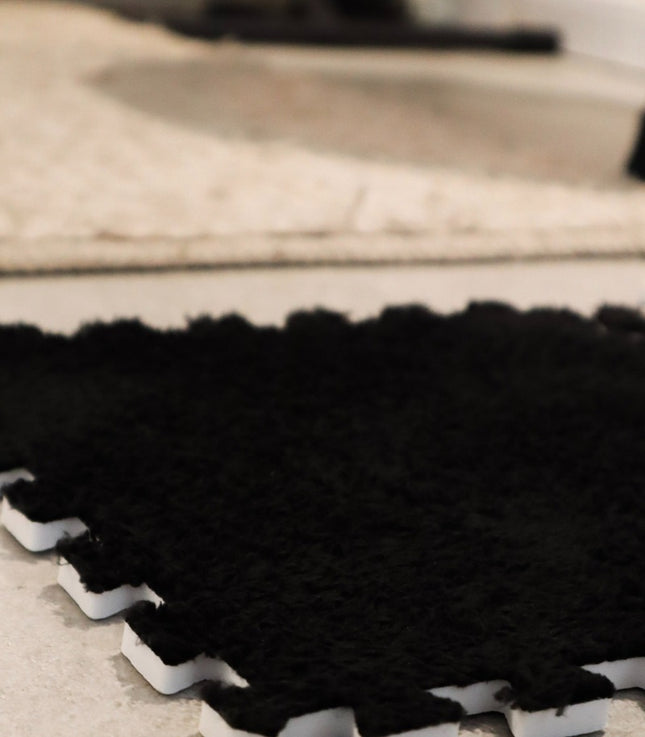 Alfombra Shaggy Piso Goma Eva Peluda 30x30cm Kit X 10 Piezas