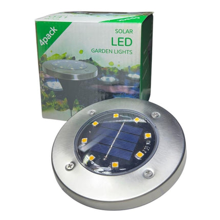 Luminaria Solar Piso Omio Led Cálidos Para Jardín Pack De 4