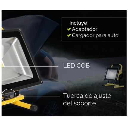 Reflecor Led Omio De Obra Portatil Recargable 20w