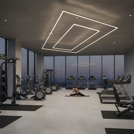 Panel Luz Led Detailing Gym Barberia Techo Pared 4,8x2,4m