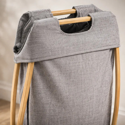 Canasto Cesto Plegable Para Ropa Con Asa Y Soporte De Madera