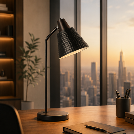 Lampara de Mesa Omio Modelo Office Negro Espacial