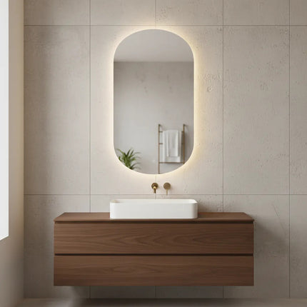 Espejo Ovalado Led Omio Con Luz Fría, Neutra Y Cálida 108 Cm