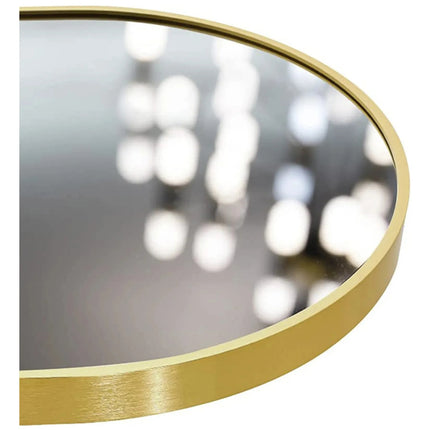 Espejo Decorativo Funcional De Pie Ovalado Con Borde Dorado