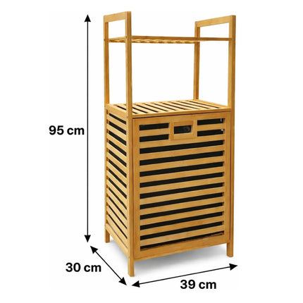 Estantería Organizador De Bambú Con Cesto De Ropa Para Baño