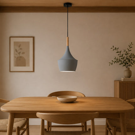 Lampara Omio de Colgar Modelo Copa Gris Luna