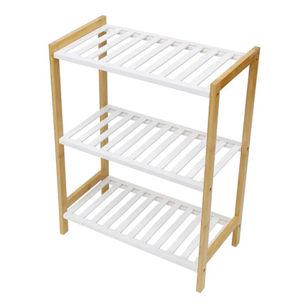 Mueble Estantería Madera Bambú 3 Niveles Color Blanco