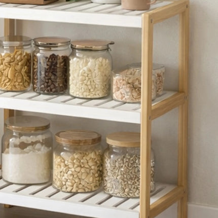 Mueble Estantería Madera Bambú 3 Niveles Color Blanco