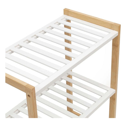 Mueble Estantería Madera Bambú 3 Niveles Color Blanco