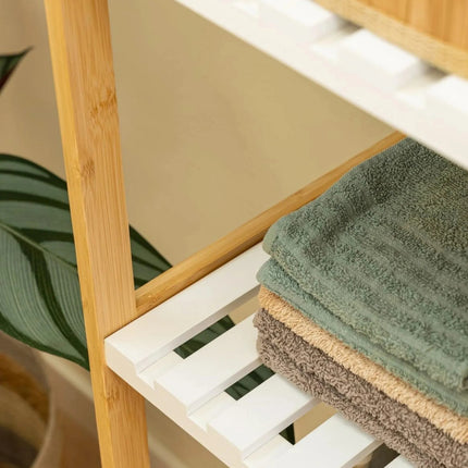 Mueble Estantería Madera Bambú 3 Niveles Color Blanco