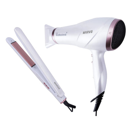 Secador De Pelo Marvo Hcp-004 Y Planchita, Secado Y Alisado