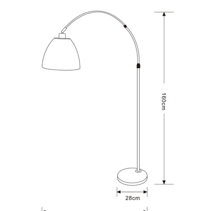 Lampara de Pie Omio Modelo Pescador Gris Espacial D260xH195mm / Alto 180cm / Base D280xH25mm AC 220-240V, E27