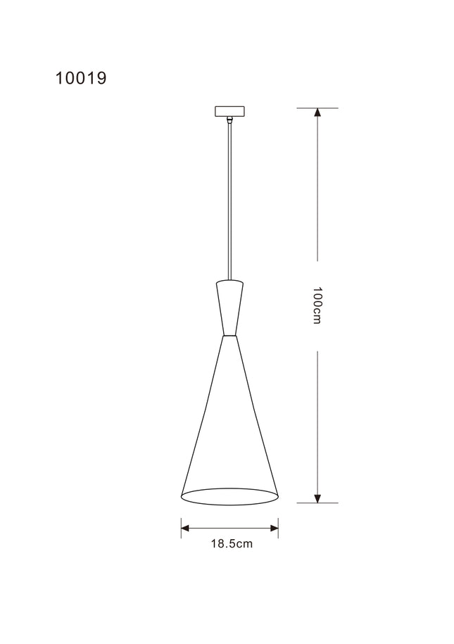 Lampara Omio de Colgar Modelo Cono Gris Luna D185xH272mm AC 220-240V, E27