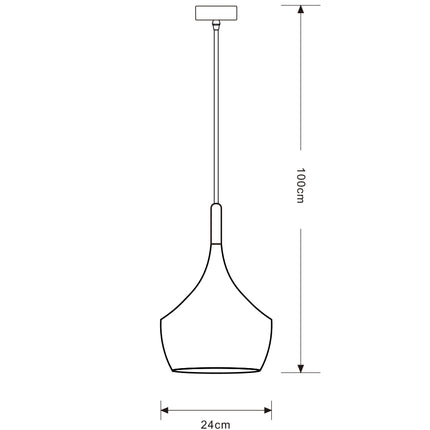 Lampara Omio de Colgar Modelo Copa Gris Luna D185xH300mm AC 220-240V, E27