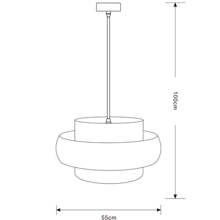 Lampara Omio de Colgar Modelo Ratan Nube D550xH280mm AC 220-240V,50~60Hz, E27,Max 25W