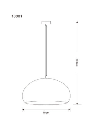 Colgante Omio Modelo Orbita Negra D400xH200mm AC 220-240V, E27