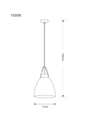 Colgante Omio Cuero Modelo Aura Gris Espacial D170xH138mm AC 220-240V, E27